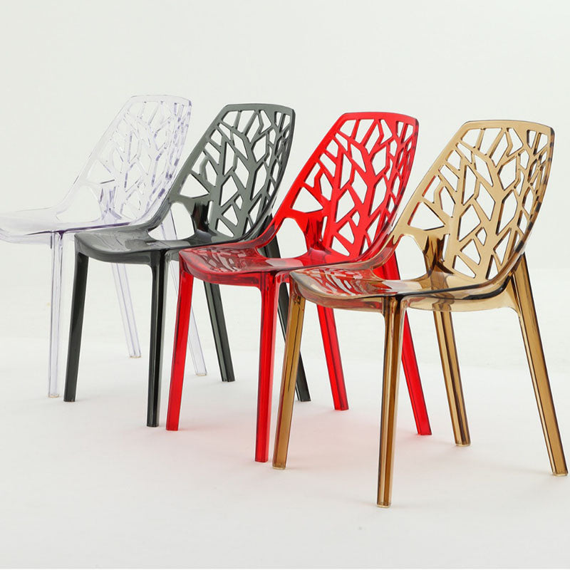 Nordic Curved Plastic Openwork Dining Chair