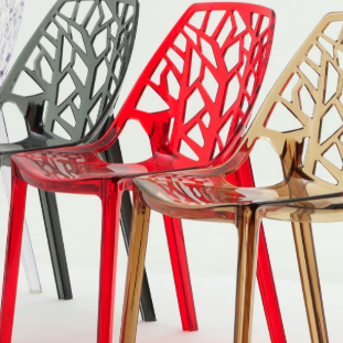 Nordic Curved Plastic Openwork Dining Chair