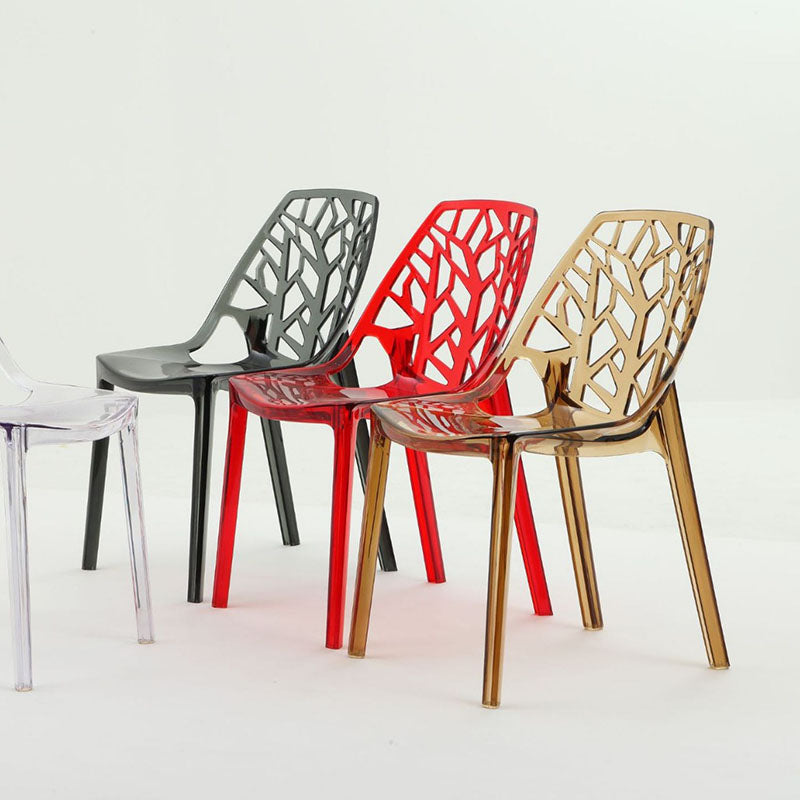 Nordic Curved Plastic Openwork Dining Chair