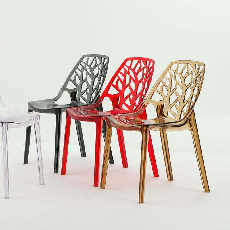 Nordic Curved Plastic Openwork Dining Chair