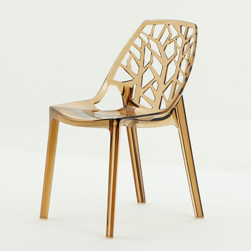 Nordic Curved Plastic Openwork Dining Chair