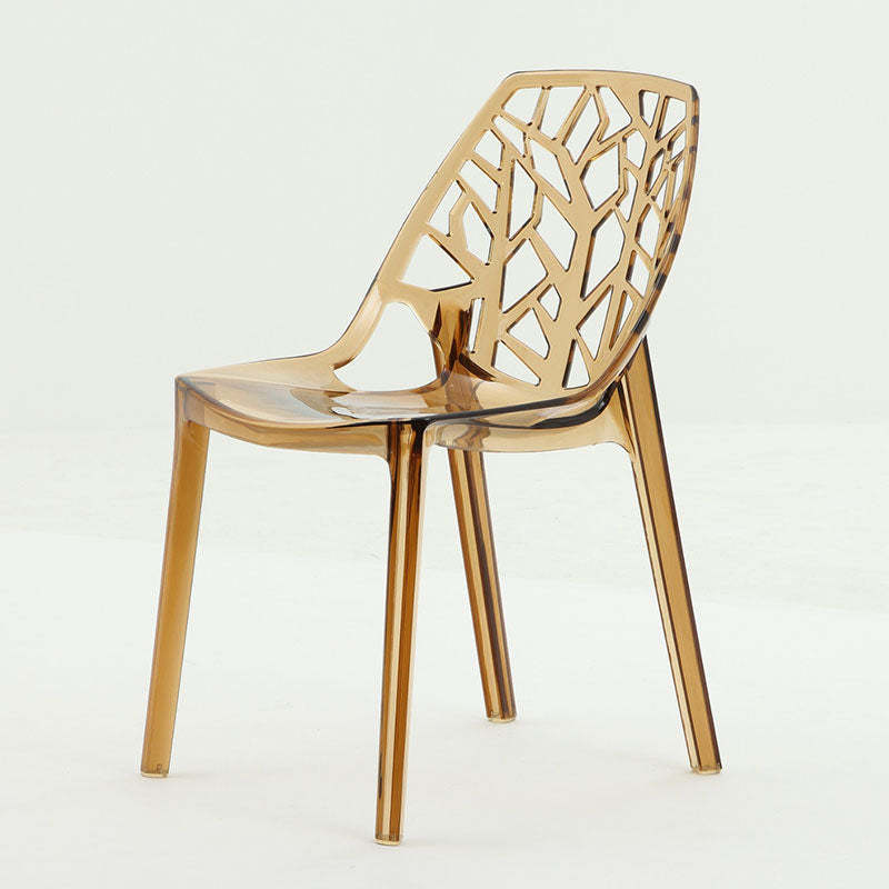 Nordic Curved Plastic Openwork Dining Chair