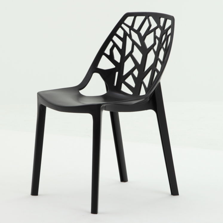 Nordic Curved Plastic Openwork Dining Chair