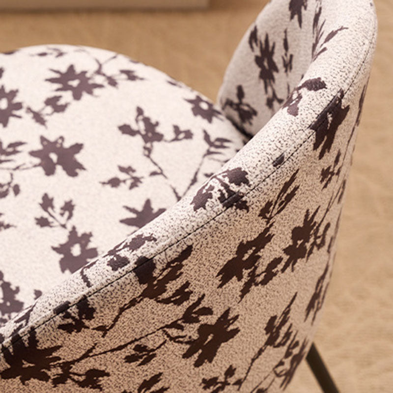 Contemporary Printed Flannel Solid Wood Vanity Stool — B / Solid Wood Legs