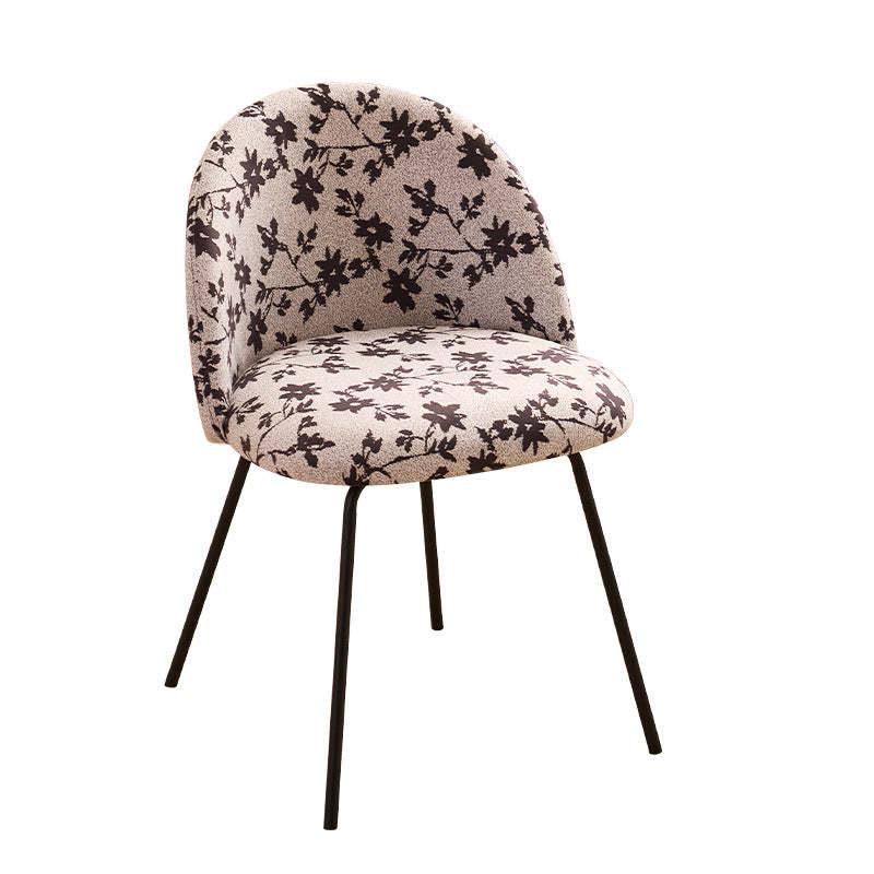 Contemporary Printed Flannel Solid Wood Vanity Stool