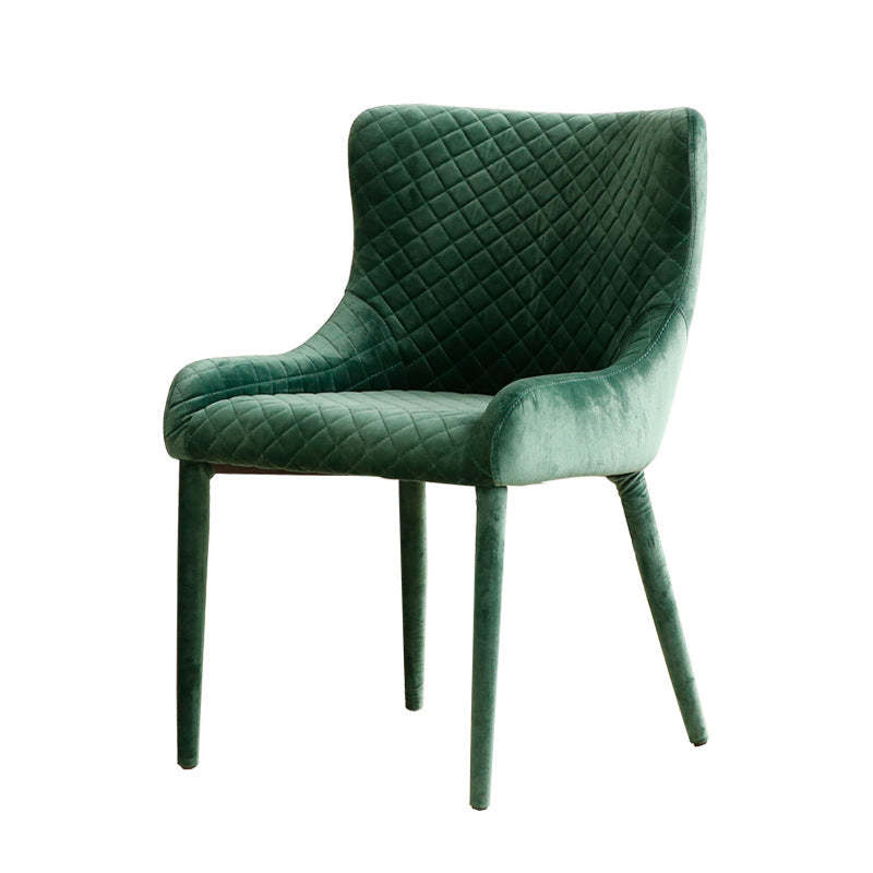 Contemporary Velvet Wood Wingback Dining Chair