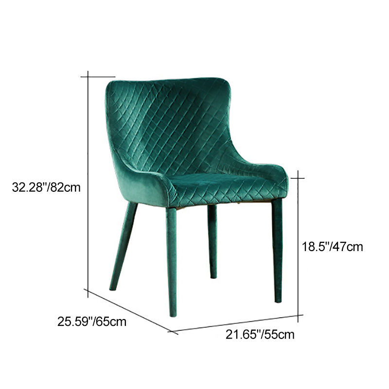 Contemporary Velvet Wood Wingback Dining Chair