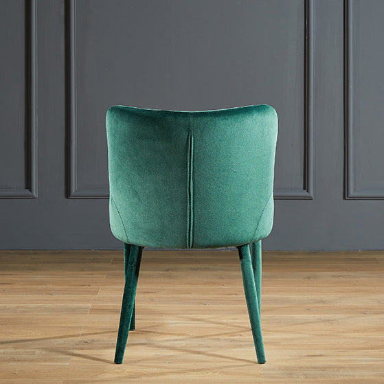 Contemporary Velvet Wood Wingback Dining Chair