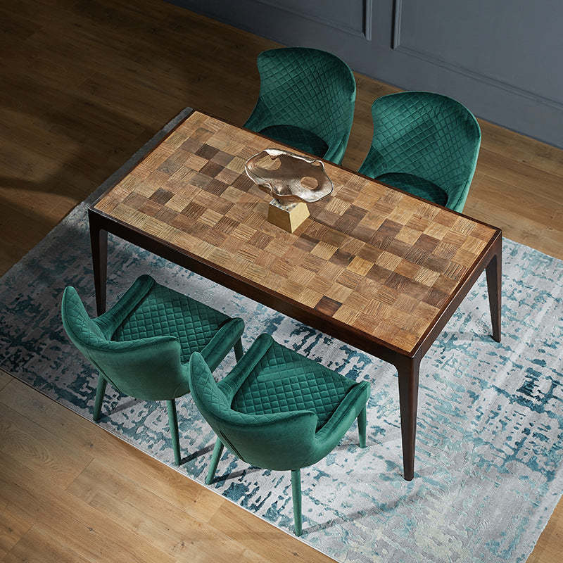 Contemporary Velvet Wood Wingback Dining Chair