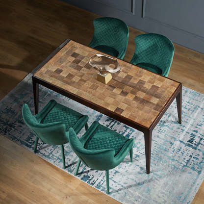 Contemporary Velvet Wood Wingback Dining Chair