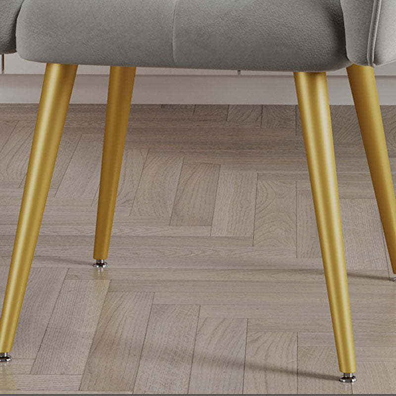 Contemporary Velvet Metal Vanity Stool with Pillow