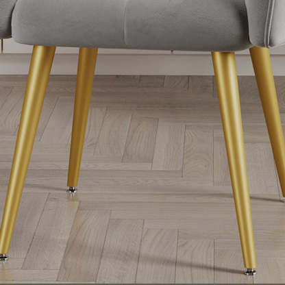 Contemporary Velvet Metal Vanity Stool with Pillow
