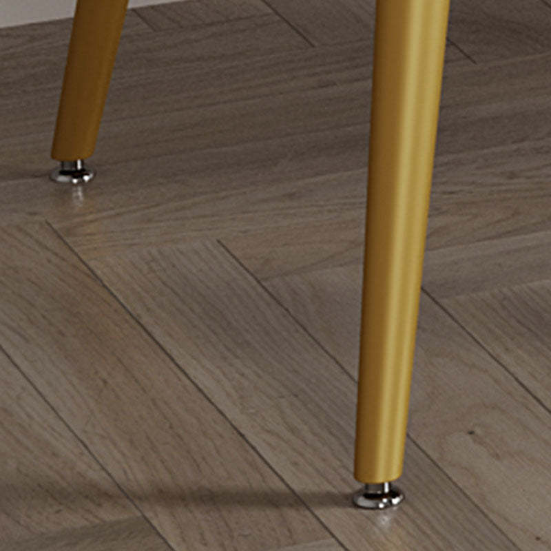 Contemporary Velvet Metal Vanity Stool with Pillow
