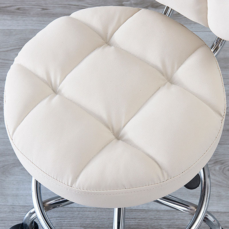Contemporary Round Tech Fabric Swivel Bar Stool — Orange