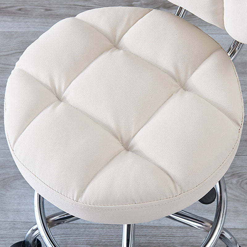 Contemporary Round Tech Fabric Swivel Bar Stool — Orange