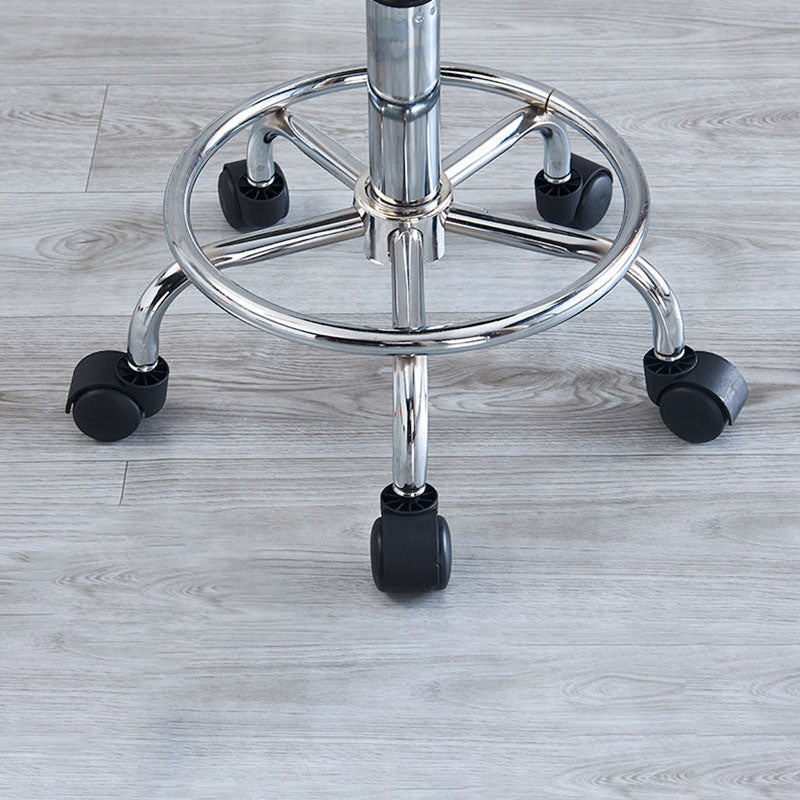 Contemporary Round Tech Fabric Swivel Bar Stool — Blue
