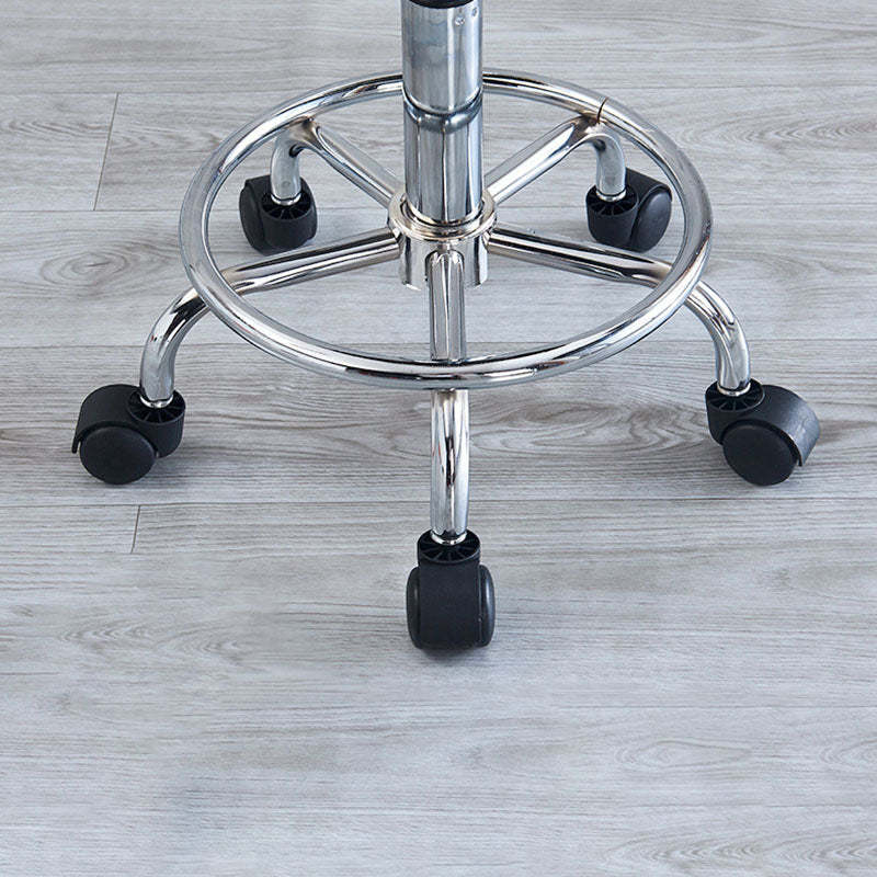 Contemporary Round Tech Fabric Swivel Bar Stool — Blue