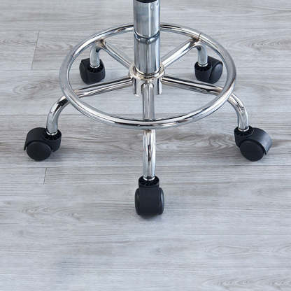 Contemporary Round Tech Fabric Swivel Bar Stool — Blue