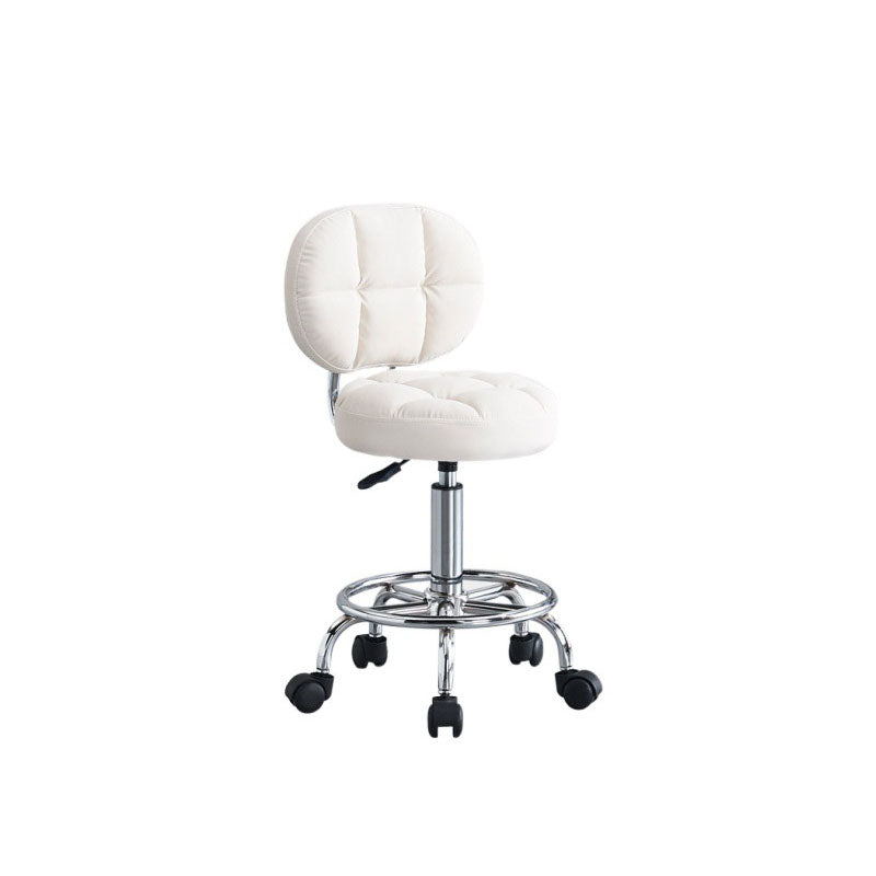 Contemporary Round Tech Fabric Swivel Bar Stool