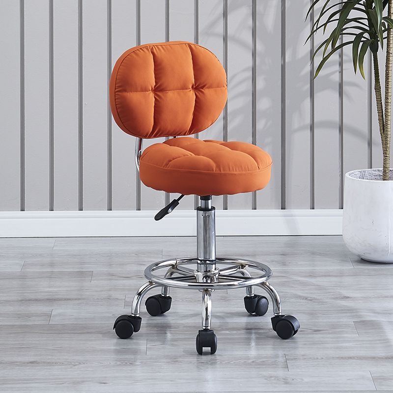 Contemporary Round Tech Fabric Swivel Bar Stool
