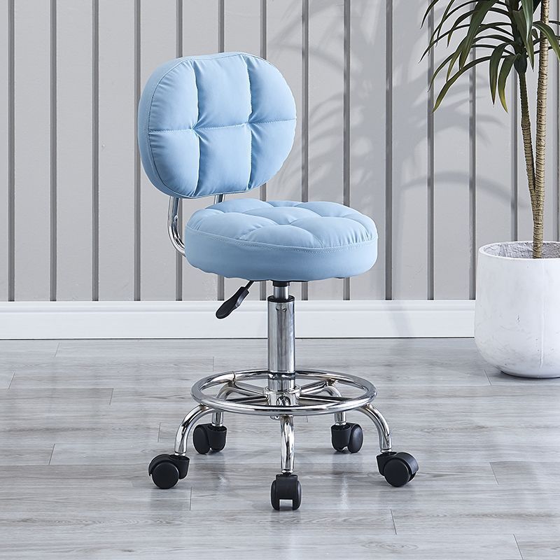 Contemporary Round Tech Fabric Swivel Bar Stool