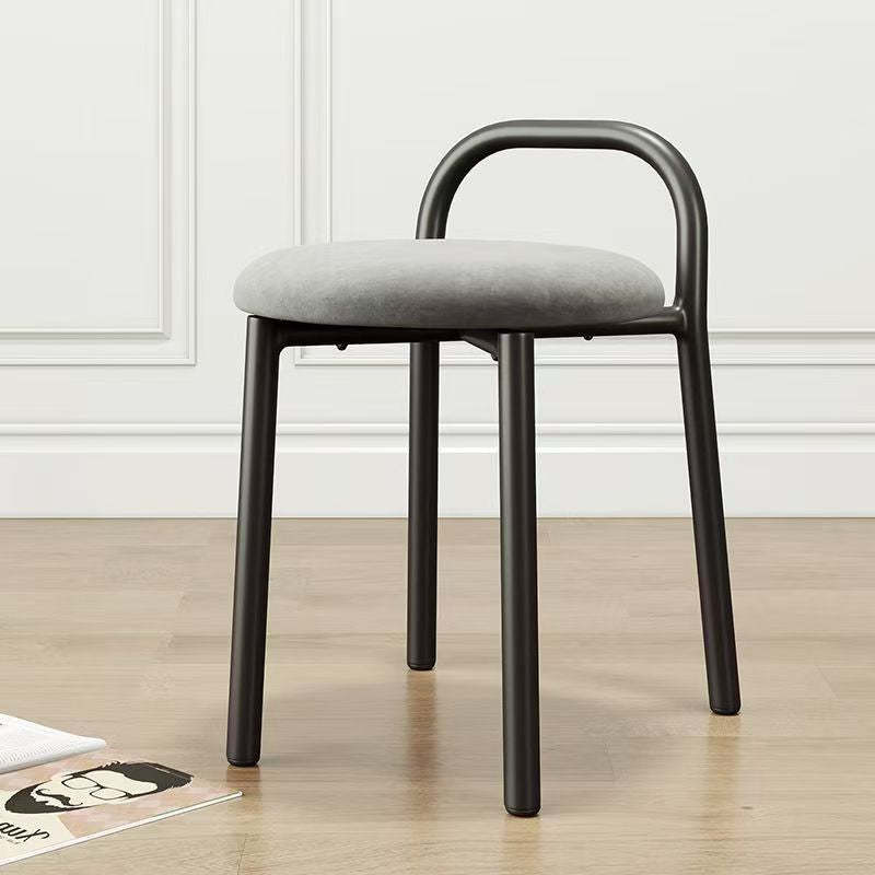 Nordic round vanity stools in metal velvet