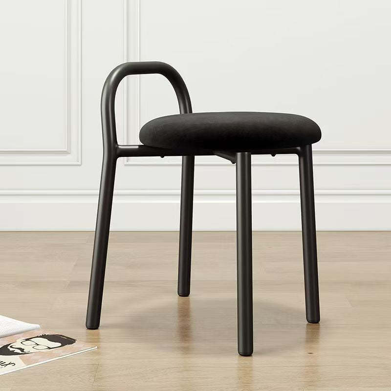 Lighom nordic round vanity metal vanity stools — Black
