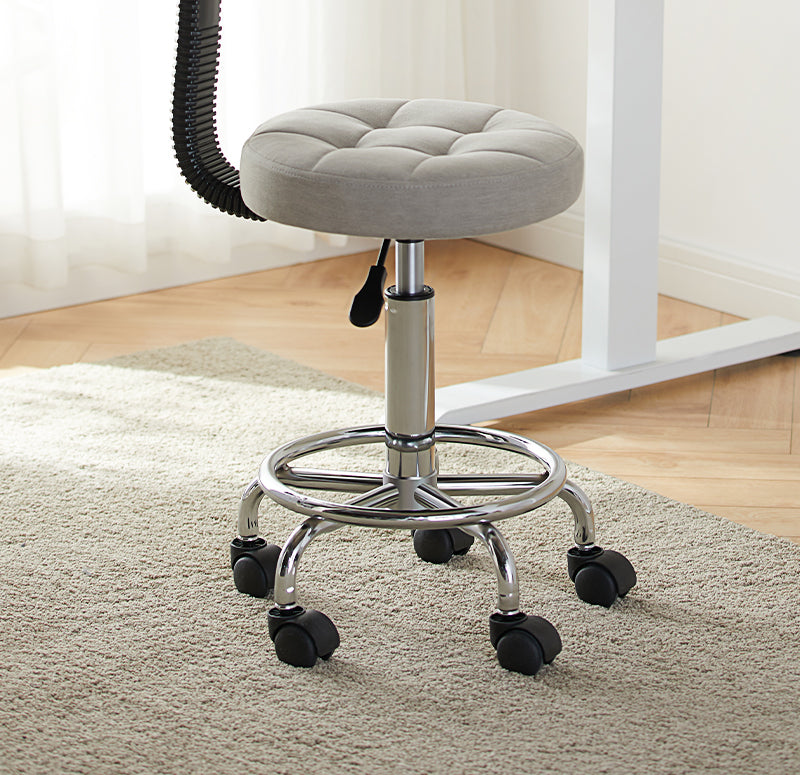 Contemporary Leather Metal Swivel Adjustable Bar Stool