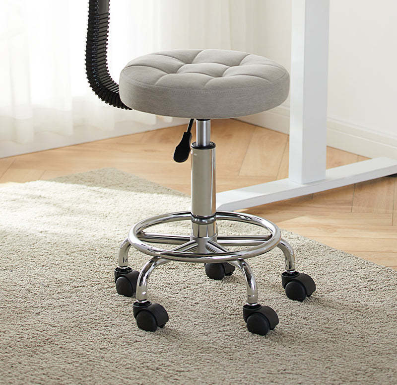 Contemporary Leather Metal Swivel Adjustable Bar Stool