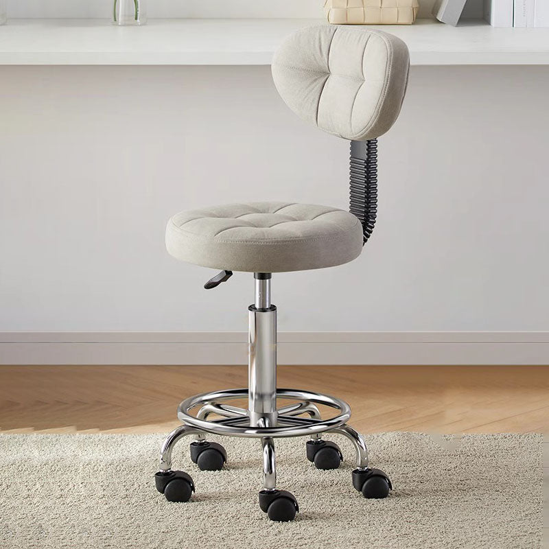 Contemporary Leather Metal Swivel Adjustable Bar Stool