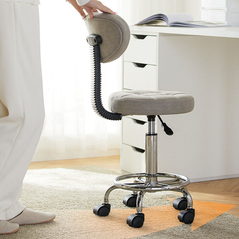 Contemporary Leather Metal Swivel Adjustable Bar Stool