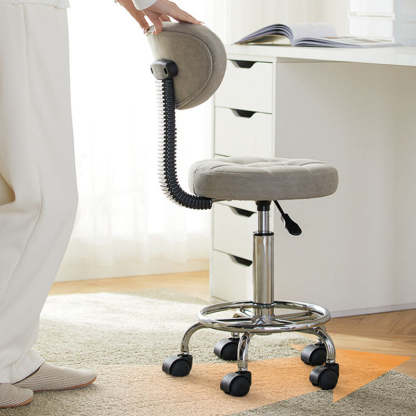 Contemporary Leather Metal Swivel Adjustable Bar Stool
