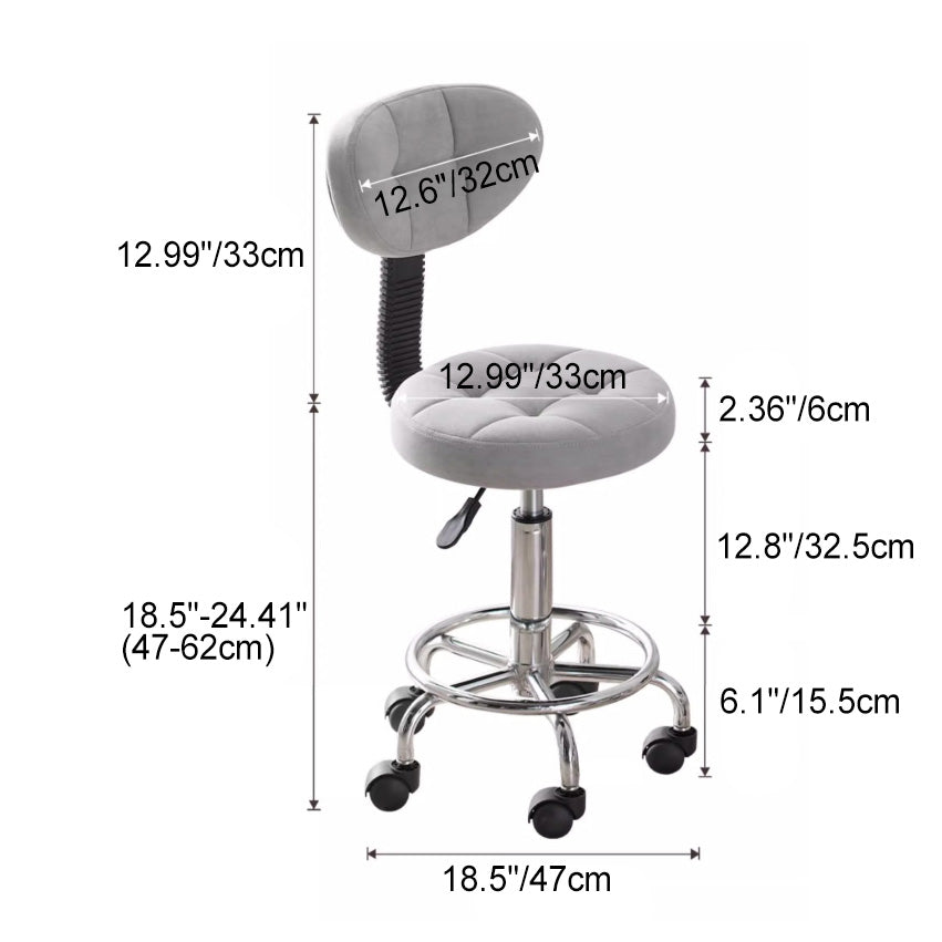 Contemporary Leather Metal Swivel Adjustable Bar Stool — Brown Leather