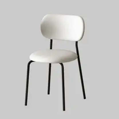 Scandinavian Round Leather Iron Stackable Dining Chair