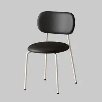 Scandinavian Round Leather Iron Stackable Dining Chair