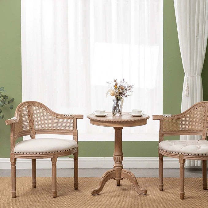 European Triangle Leather Wood Arc Dining Chair