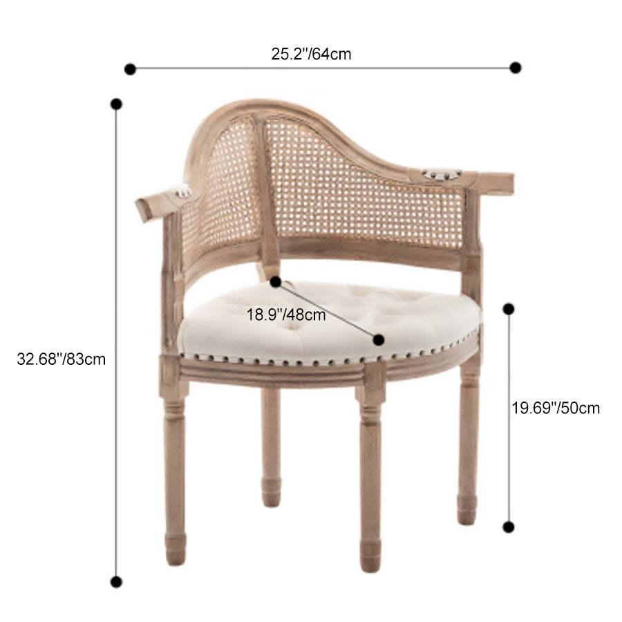 European Triangle Leather Wood Arc Dining Chair — Light Blue Tech Fabric Cushion