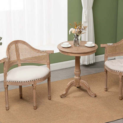 European Triangle Leather Wood Arc Dining Chair