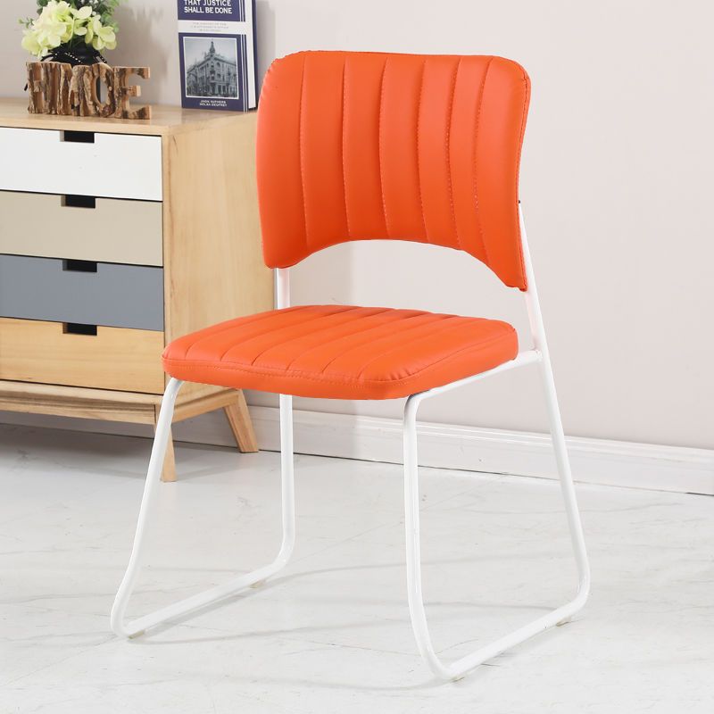 Scandinavian Leather Steel Stackable Vanity Stool
