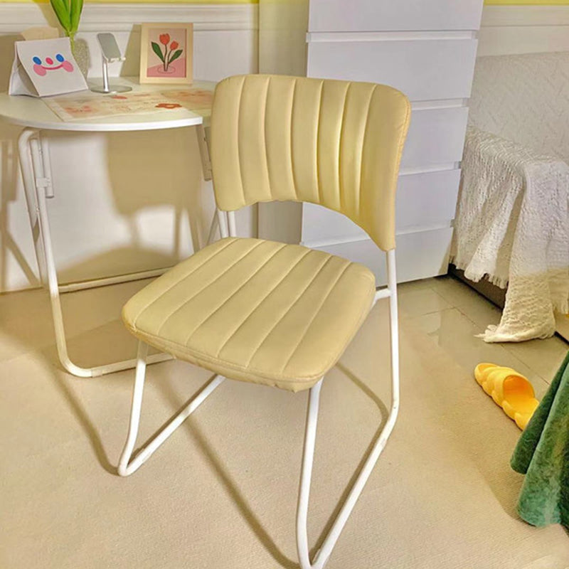 Scandinavian Leather Steel Stackable Vanity Stool