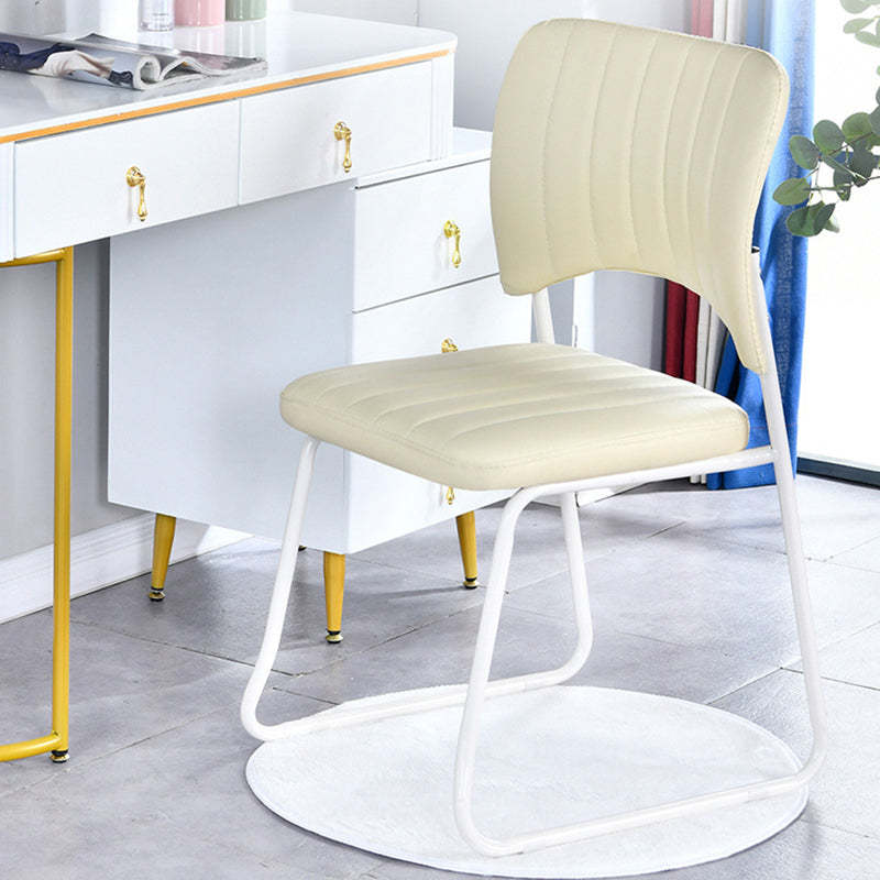 Scandinavian Leather Steel Stackable Vanity Stool