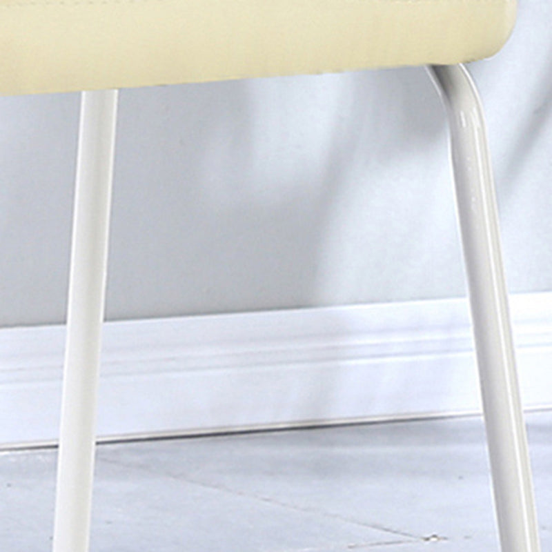 Scandinavian Leather Steel Stackable Vanity Stool — Blue