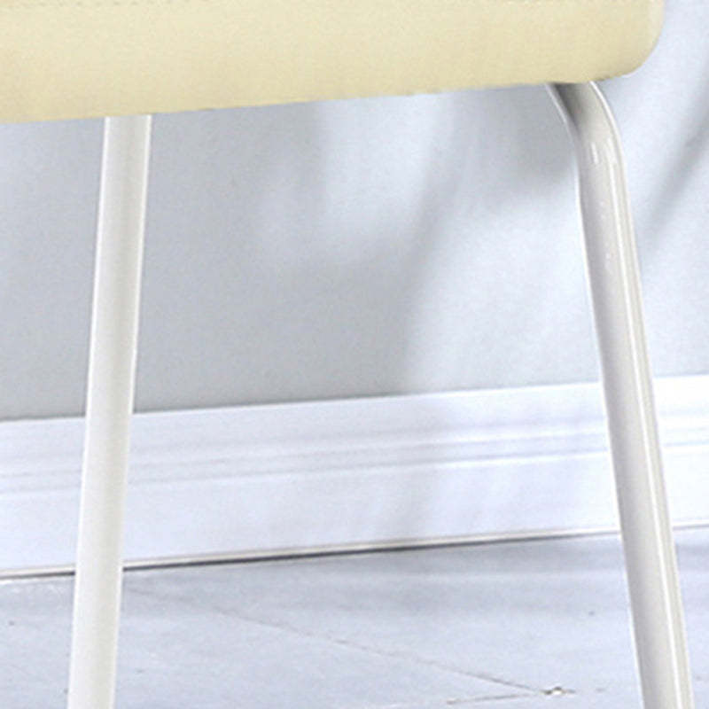 Scandinavian Leather Steel Stackable Vanity Stool — Blue