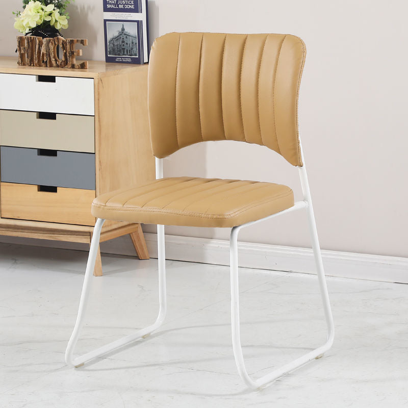 Scandinavian Leather Steel Stackable Vanity Stool