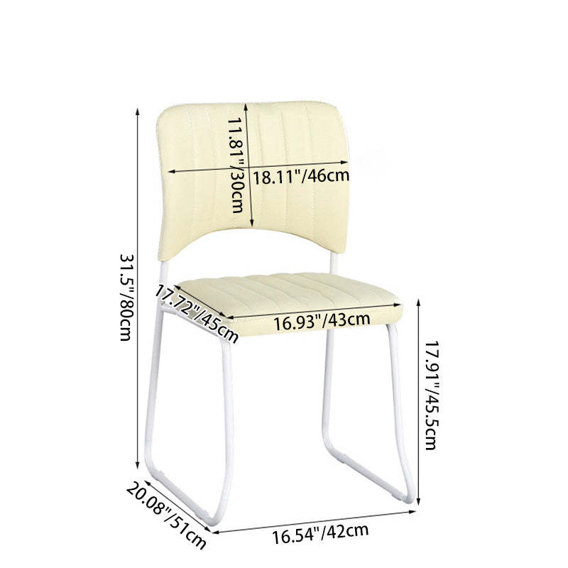 Scandinavian Leather Steel Stackable Vanity Stool — Khaki