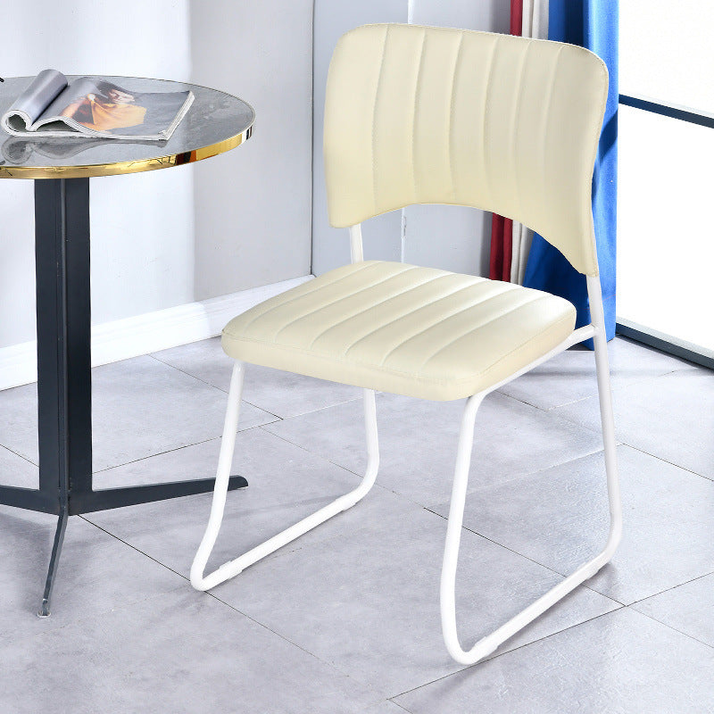 Scandinavian Leather Steel Stackable Vanity Stool