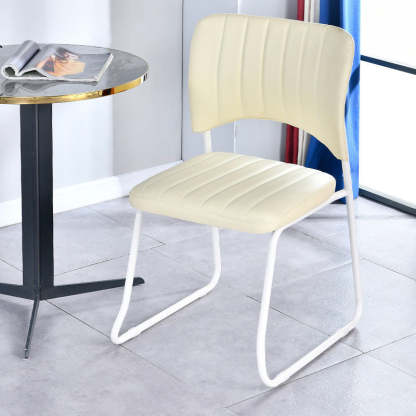 Scandinavian Leather Steel Stackable Vanity Stool