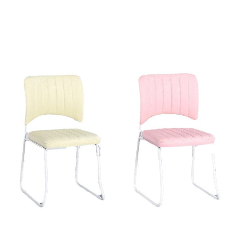 Scandinavian Leather Steel Stackable Vanity Stool