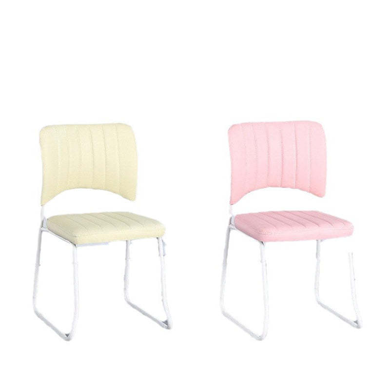 Scandinavian Leather Steel Stackable Vanity Stool