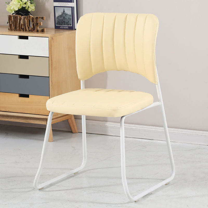 Scandinavian Leather Steel Stackable Vanity Stool